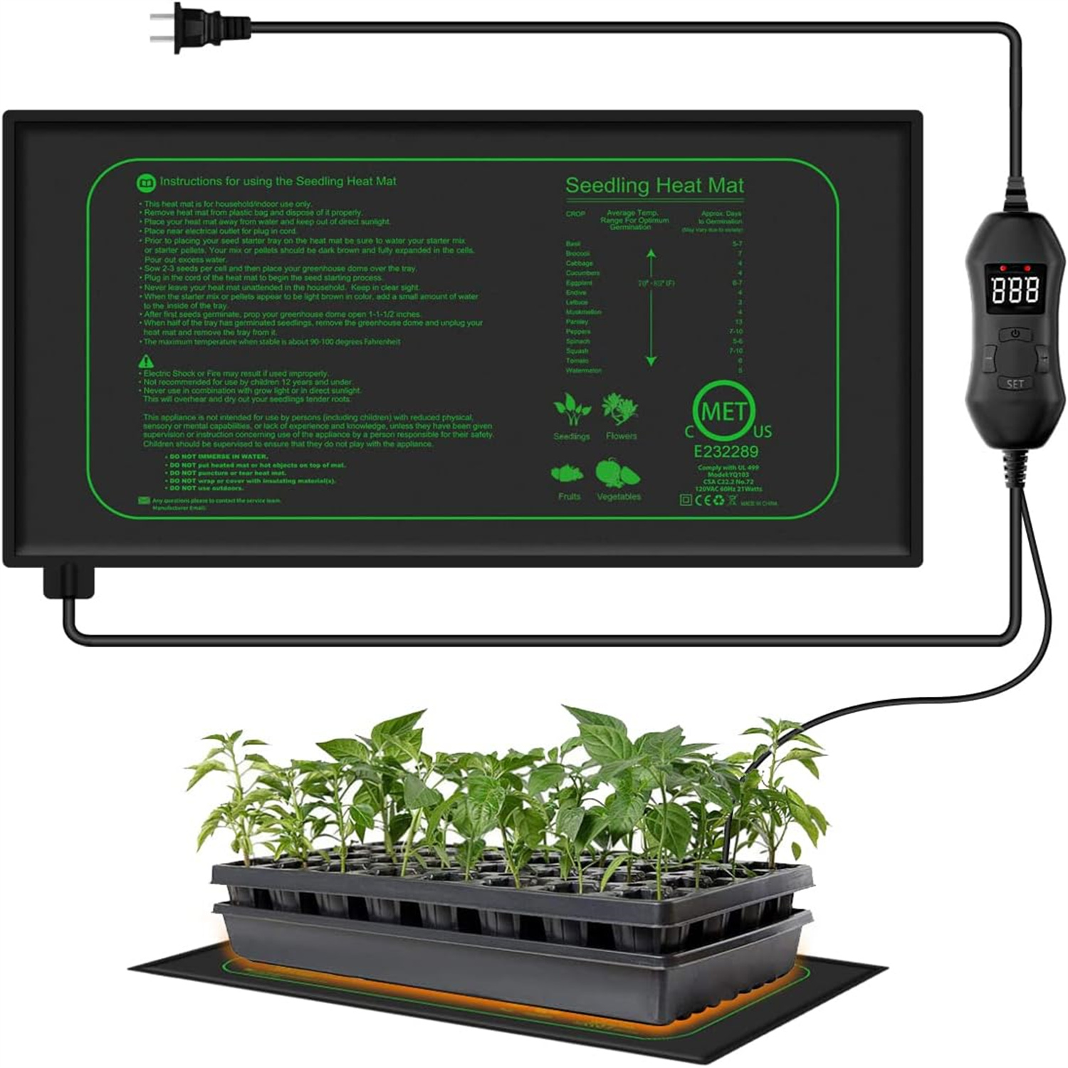 Seedling Heat Mat With Digital - огляд і ціна Heat Mat Seedling